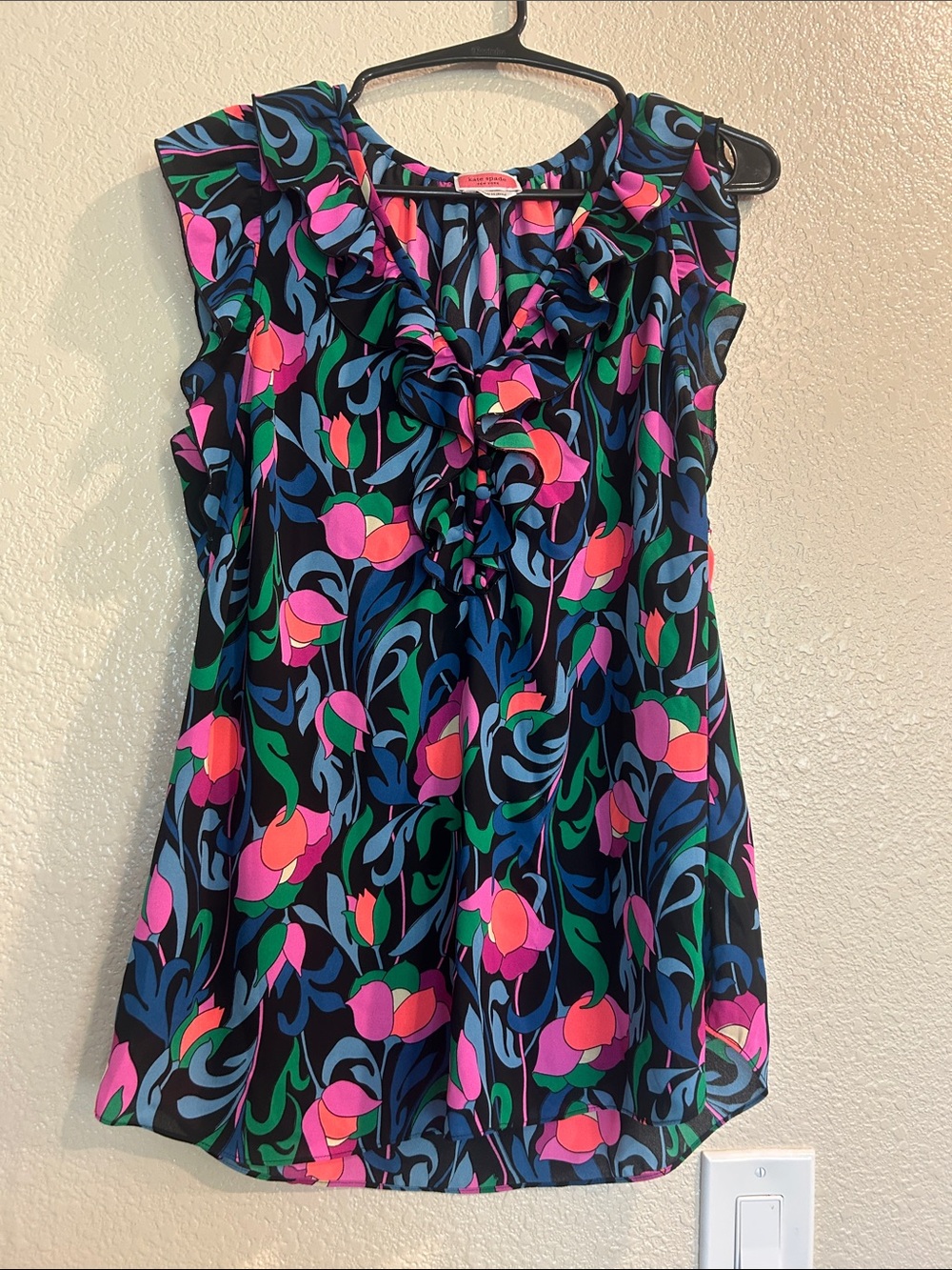 kate spade Multicolor Floral Print Sleeveless Top Size L